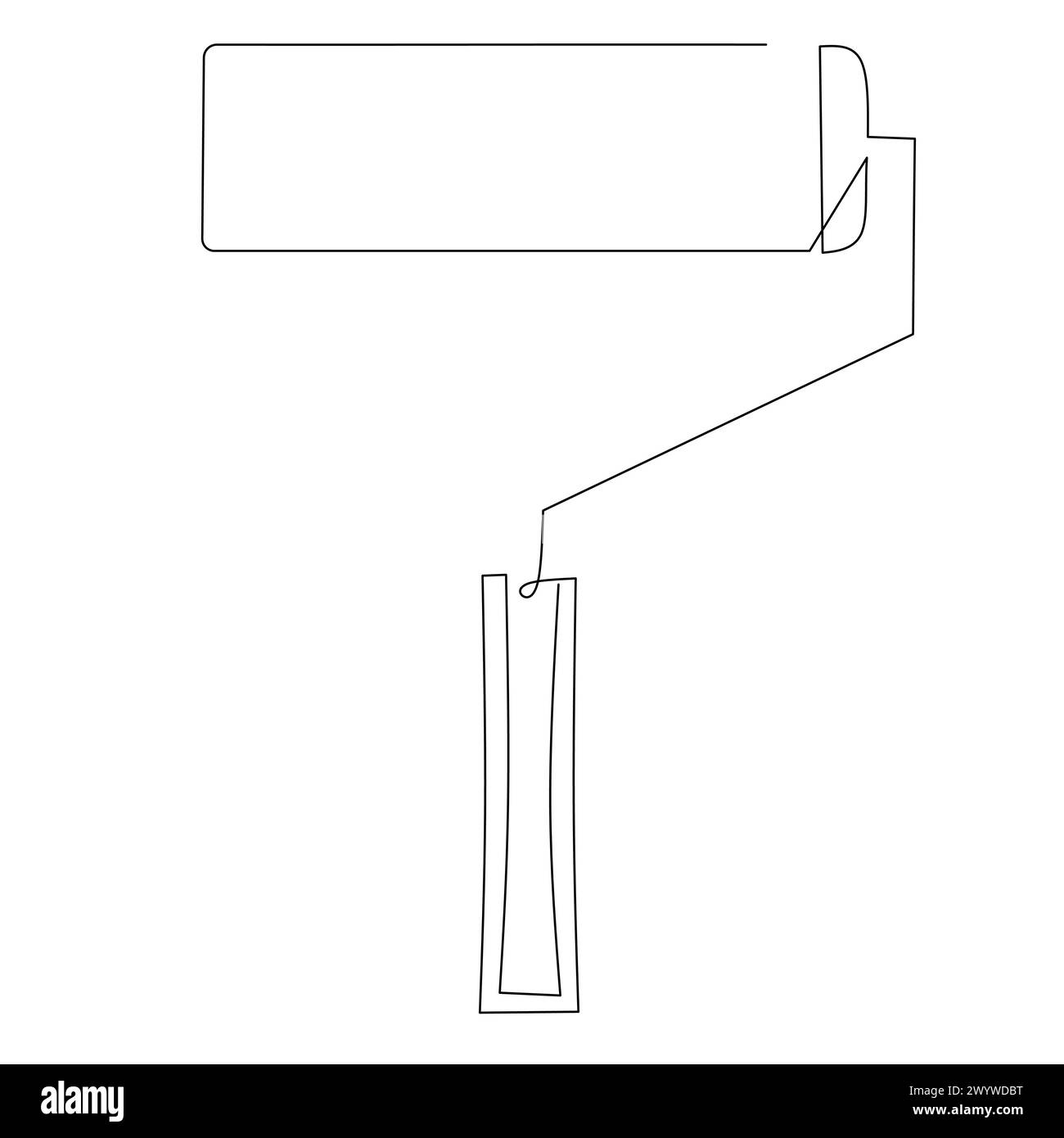 Dessin au trait continu d'un galet anti-douleur de marteau. Vecteur de style dessiné à la main plat simple pour outil en ingénierie et construction Illustration de Vecteur