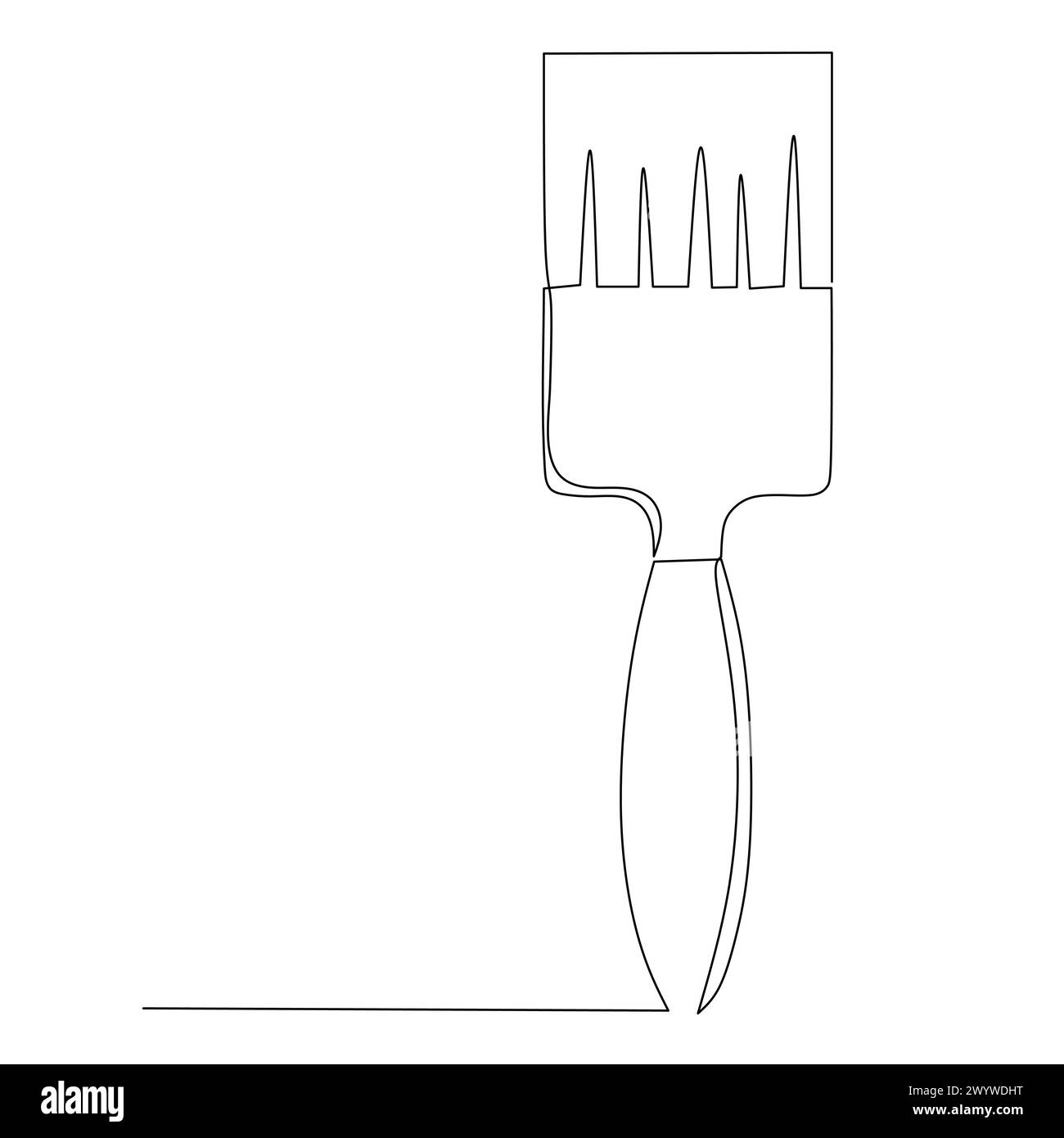 Dessin au trait continu d'une brosse à pain. Vecteur de style dessiné à la main plat simple pour outil en ingénierie et construction Illustration de Vecteur
