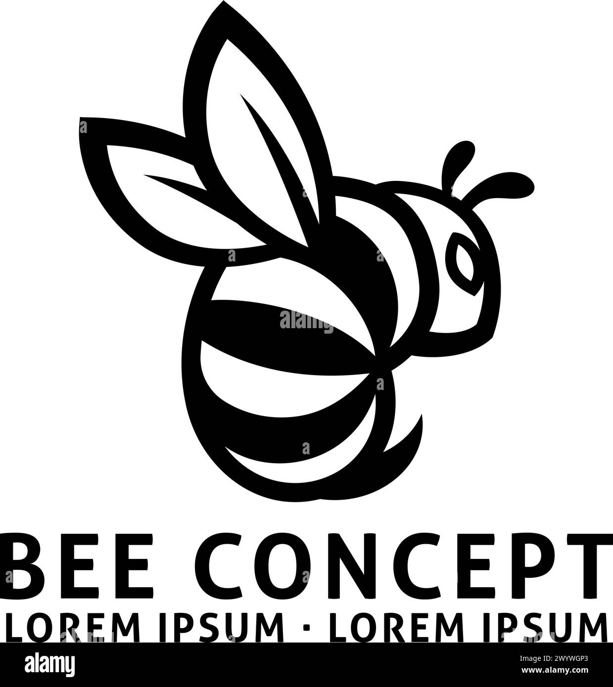 Icône Honey Bumble Bee ou Wasp Design Bumblebee Illustration de Vecteur