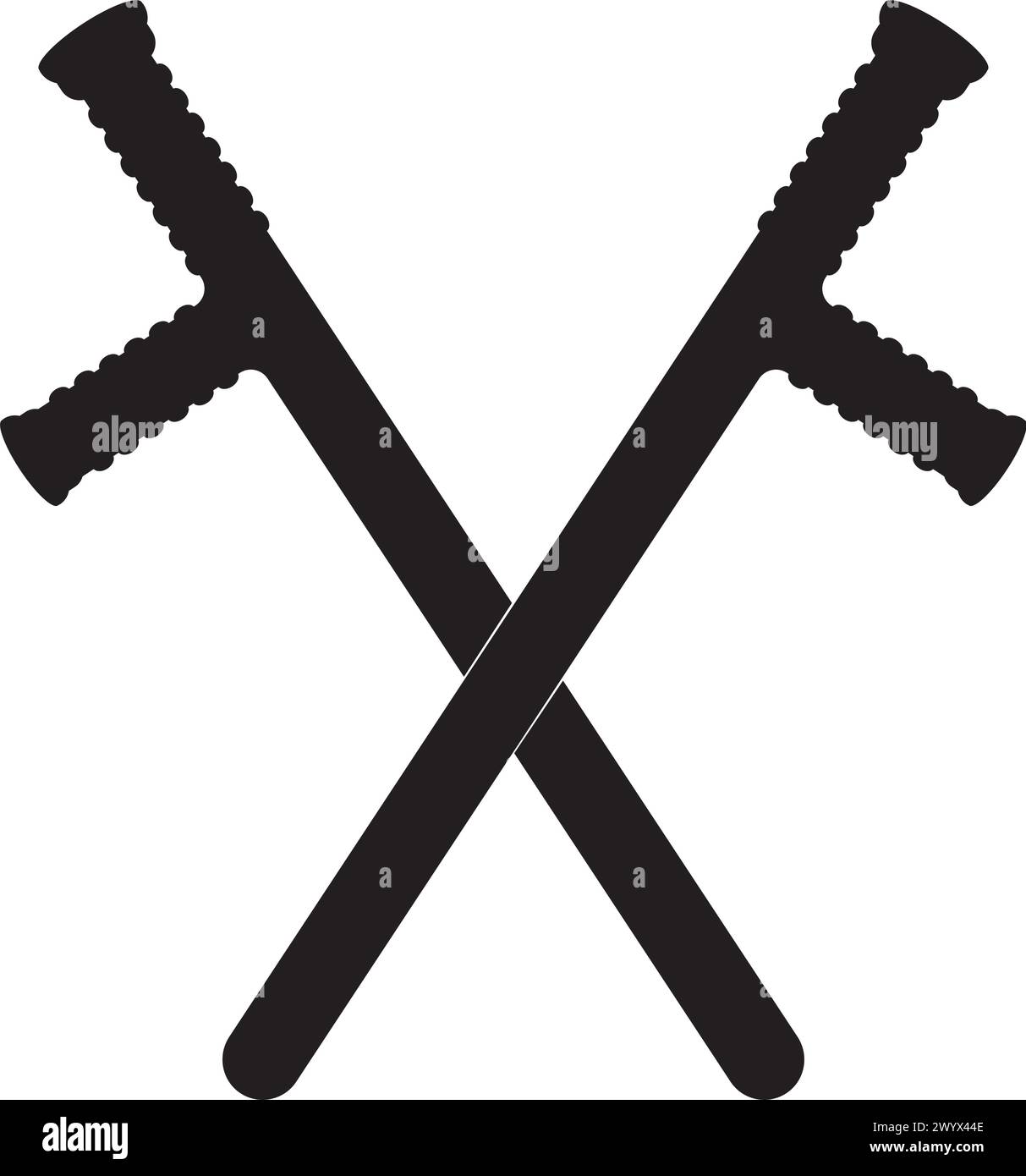 Icône de matraques de police, conception de symbole d'illustration vectorielle Illustration de Vecteur