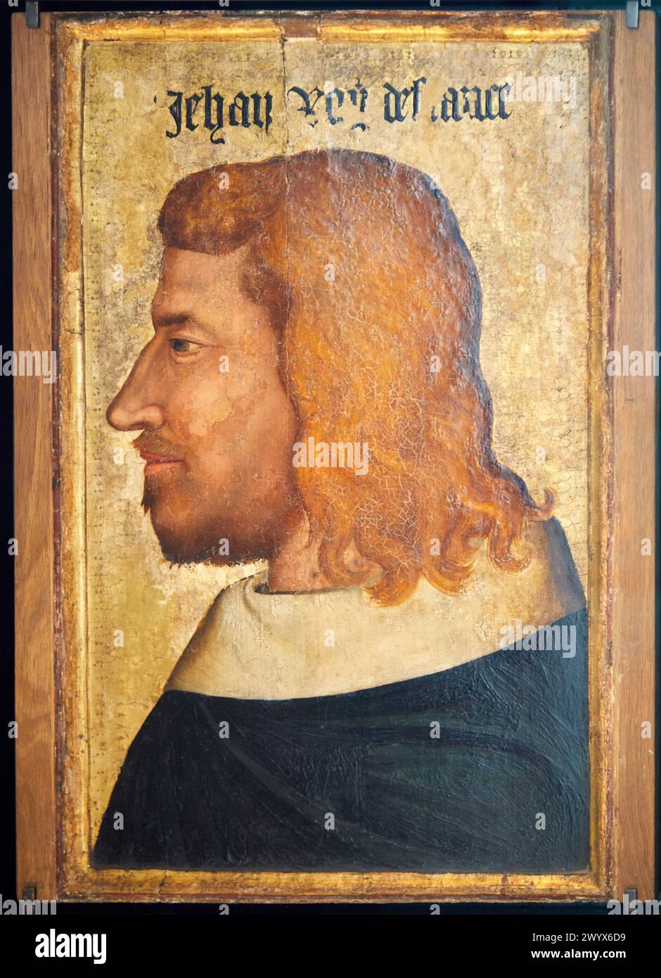 Portrait de Jean II, le bon roi de France de 1350 à 1364, anonyme, Musée du Louvre, Paris, France, Europe. Banque D'Images