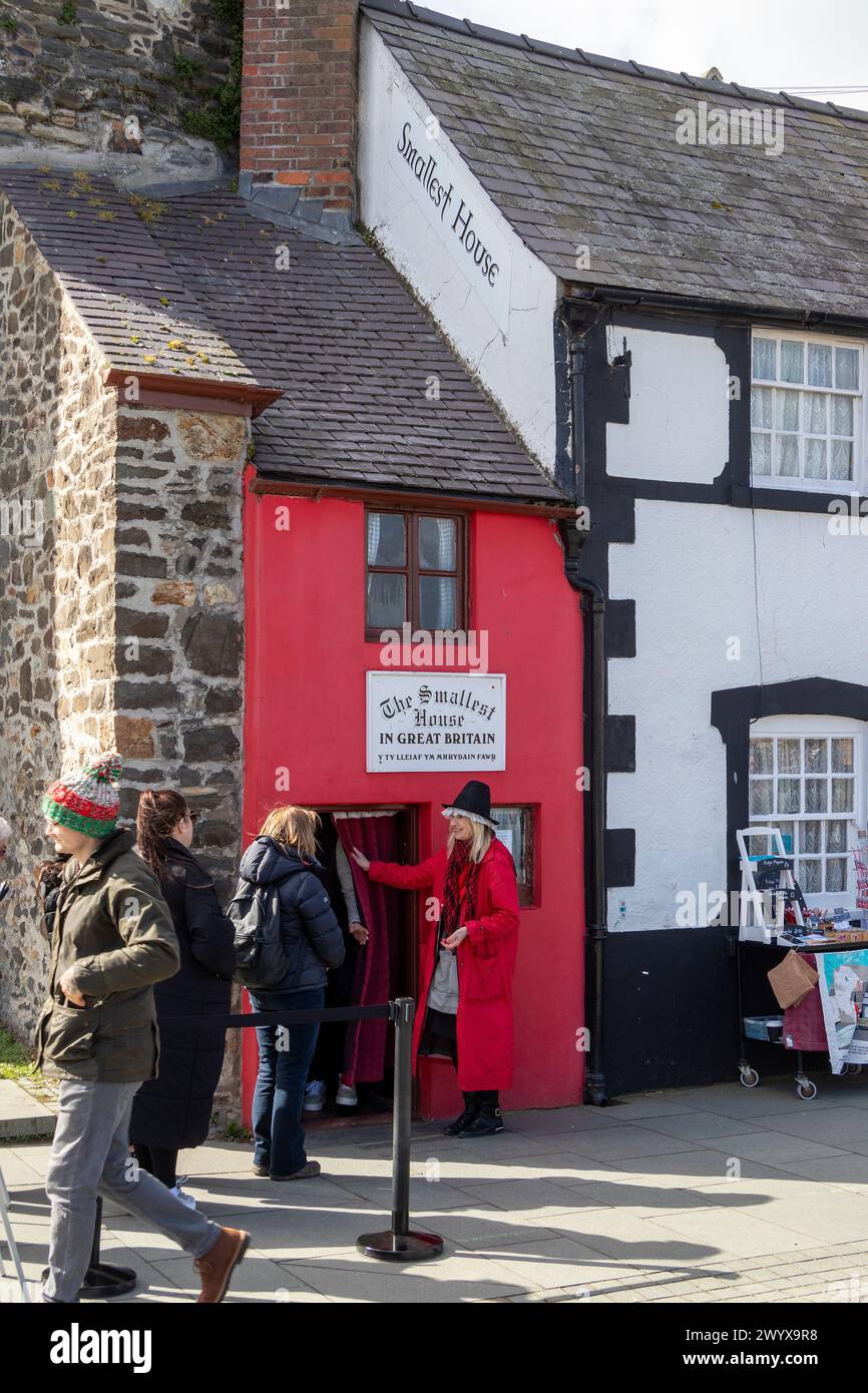 People, la plus petite maison de Grande-Bretagne, Conwy, pays de Galles, Grande-Bretagne Banque D'Images