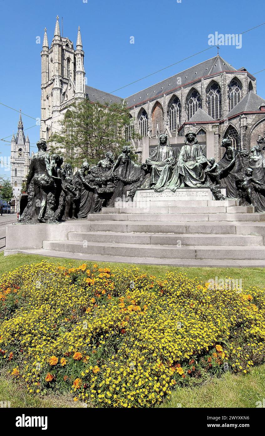 Cathédrale Saint-Bavon (Sint-Baafskathedraal). Gand. Flandre, Belgique. Banque D'Images