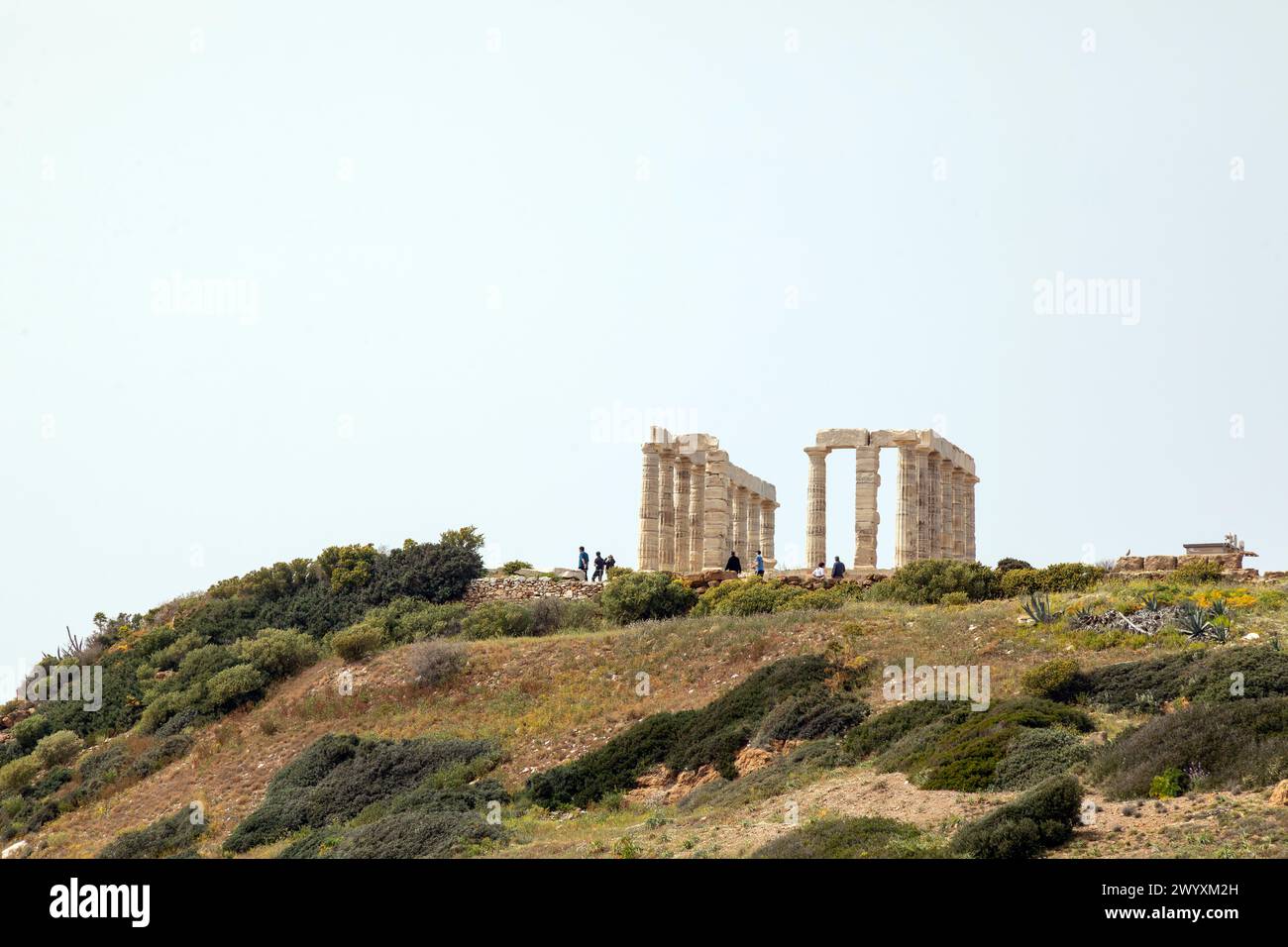 Temple de Poséidon au cap Sounion, construit vers 440 av. J.-C. Attique, Grèce. Banque D'Images