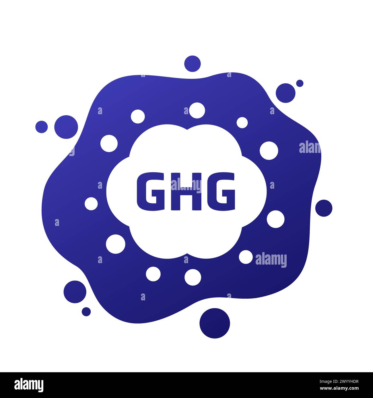 Icône GHG, vecteur de gaz à effet de serre Illustration de Vecteur