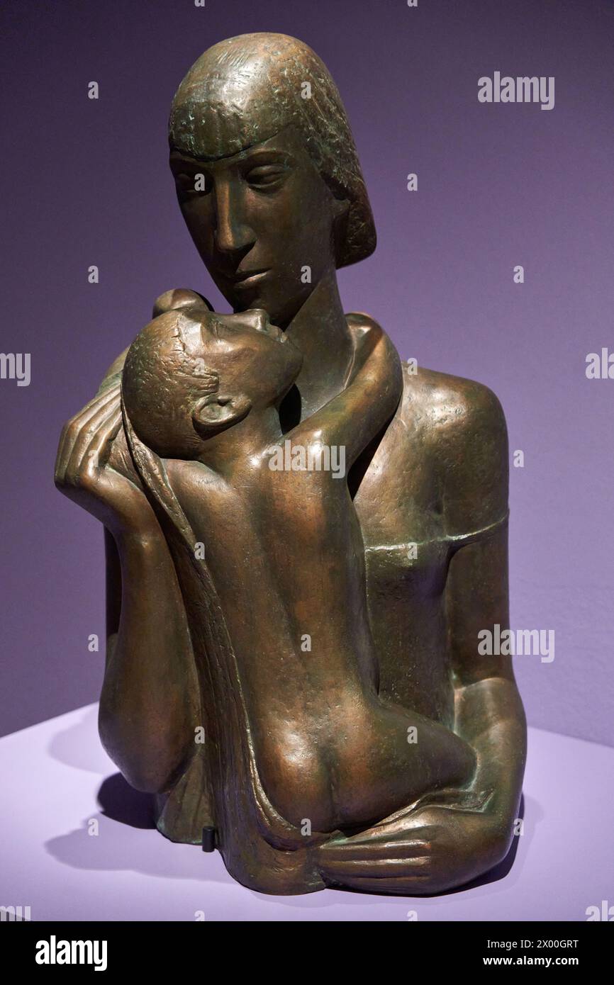 Frères et sœurs, garçon embrassant une fille, 1933-1934, Emy Roeder (1890-1971), Musée Thyssen Bornemisza, Madrid, Espagne, Europe. Banque D'Images