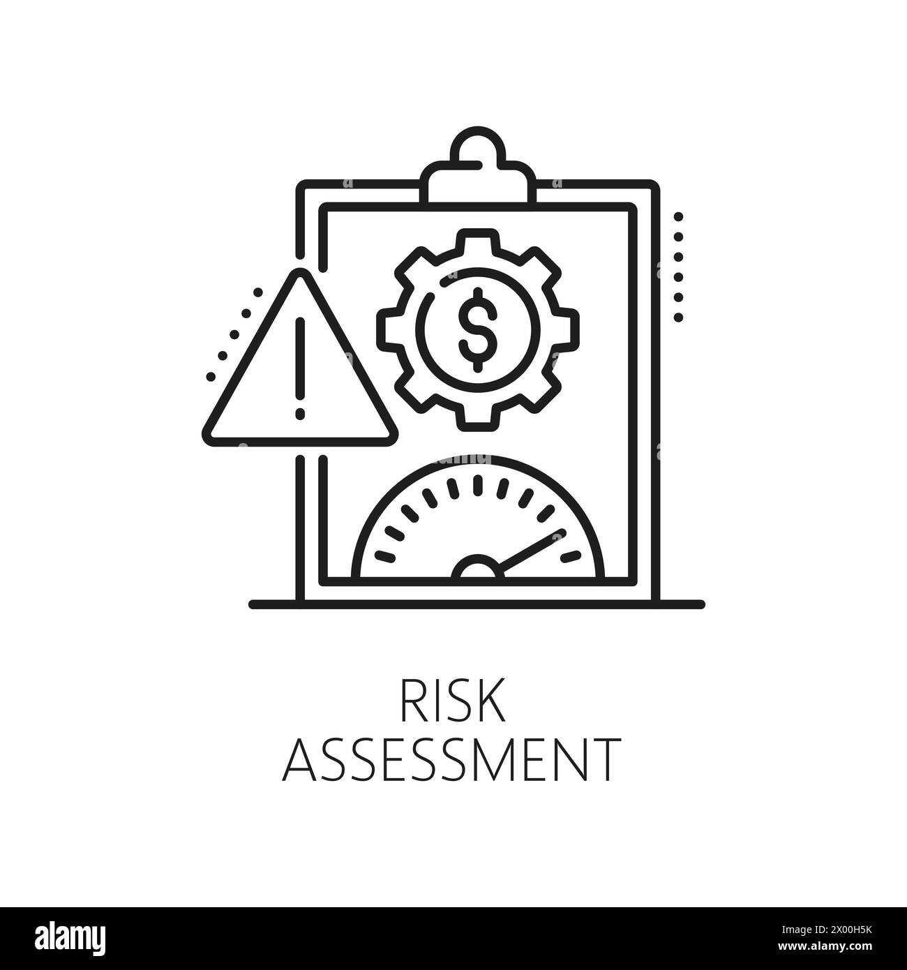 Risk assessment icon Banque d'images noir et blanc - Alamy
