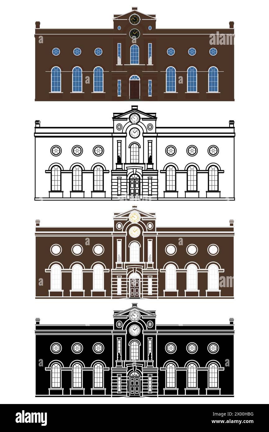 L'ancienne Académie militaire royale en Angleterre, Royaume-Uni Illustration de Vecteur