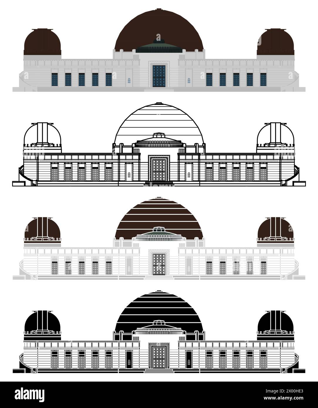 Griffith Observatory à Los Angeles, États-Unis Illustration de Vecteur