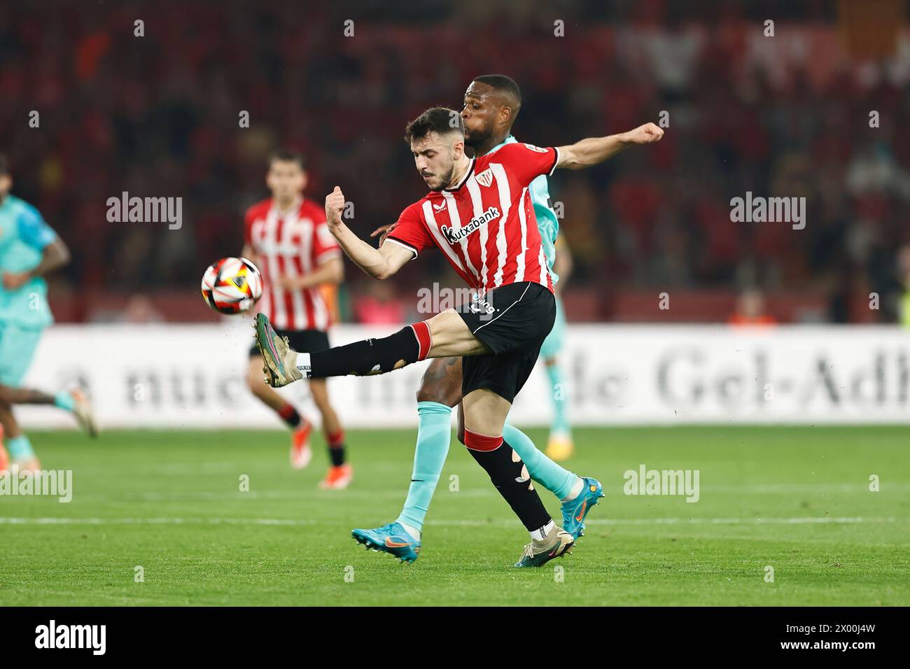 Sevilla, Espagne. 6 avril 2024. Aitor Paredes (Bilbao) Football/Football : finale de la Copa del Rey espagnole entre Athletic Club de Bilbao 1 (PK:4-2) 1 RCD Mallorca à l'Estadio la Cartuja à Séville, Espagne . Crédit : Mutsu Kawamori/AFLO/Alamy Live News Banque D'Images