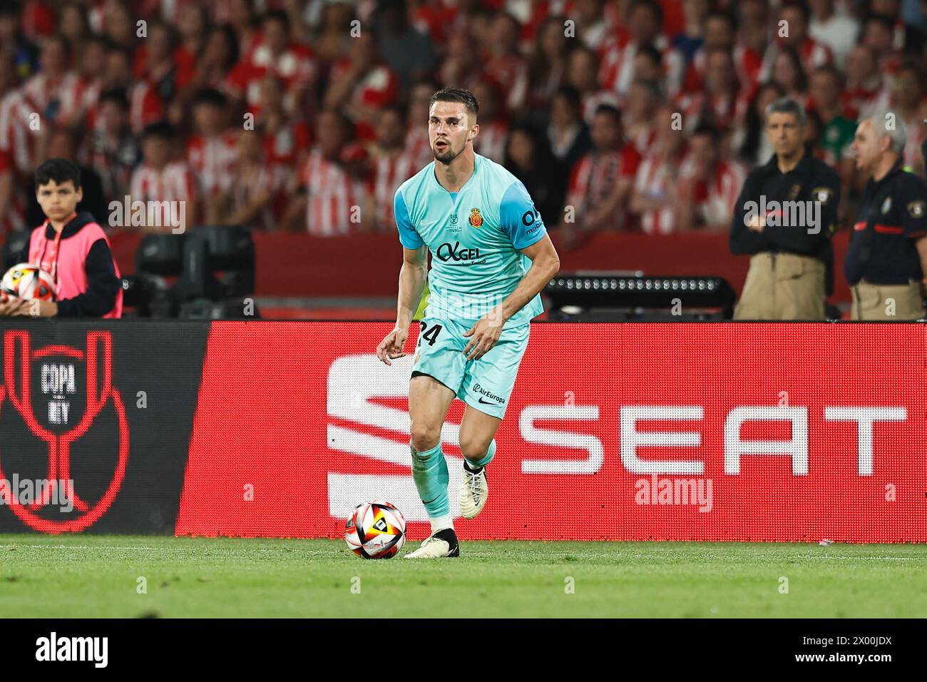 Sevilla, Espagne. 6 avril 2024. Martin Valjent (Majorque) Football/Football : finale espagnole 'Copa del Rey' entre Athletic Club de Bilbao 1 (PK:4-2) 1 RCD Mallorca à l'Estadio la Cartuja à Séville, Espagne . Crédit : Mutsu Kawamori/AFLO/Alamy Live News Banque D'Images