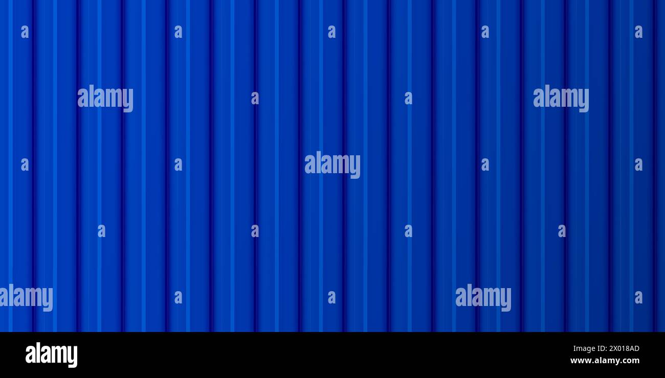 Une feuille de carton ondulé bleu. Fer galvanisé pour clôtures, murs, toits. Illustration vectorielle isolée réaliste. Illustration de Vecteur