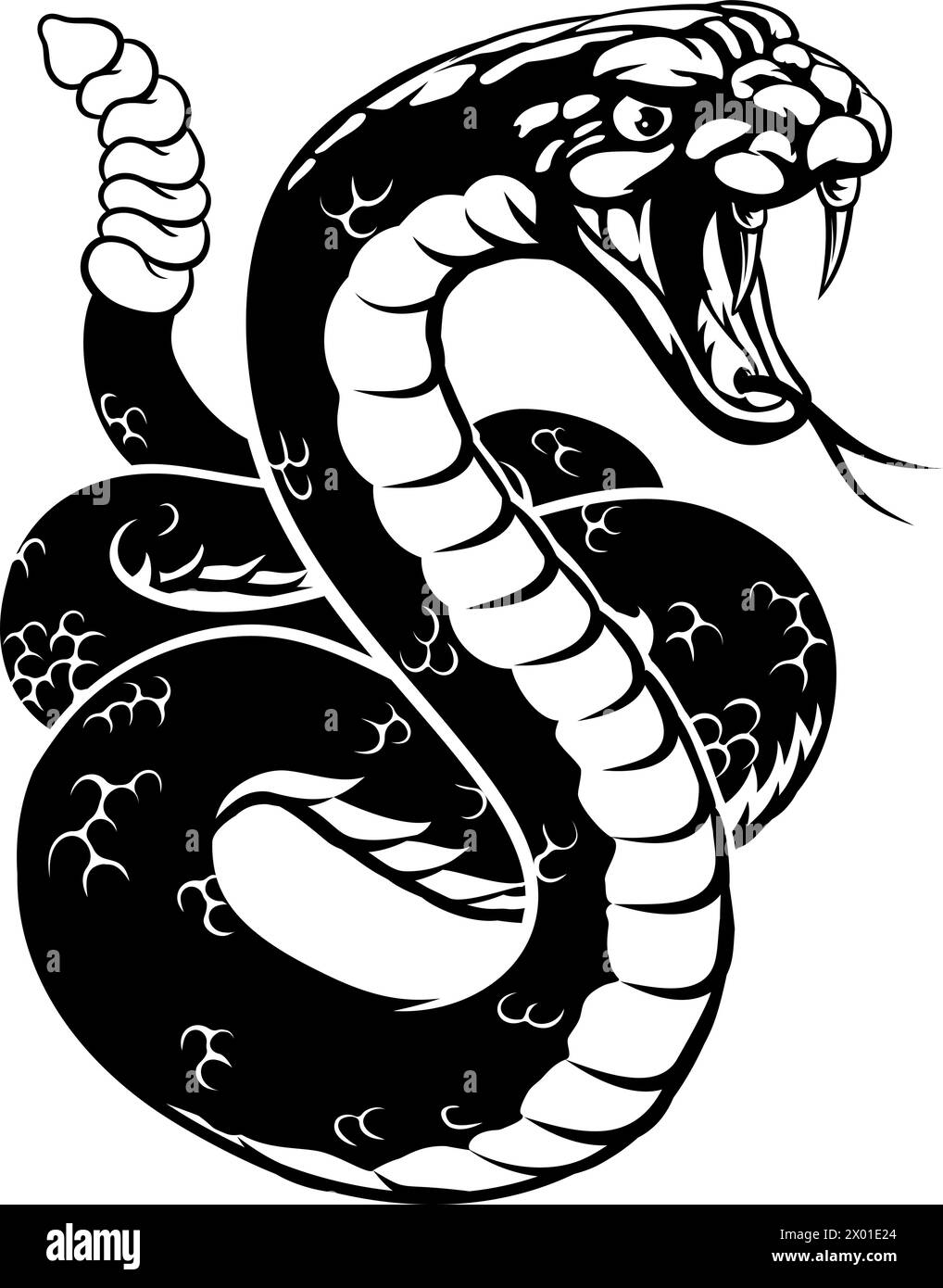 Mascotte de l'équipe de sport des animaux de serpent Rattlesnake Illustration de Vecteur