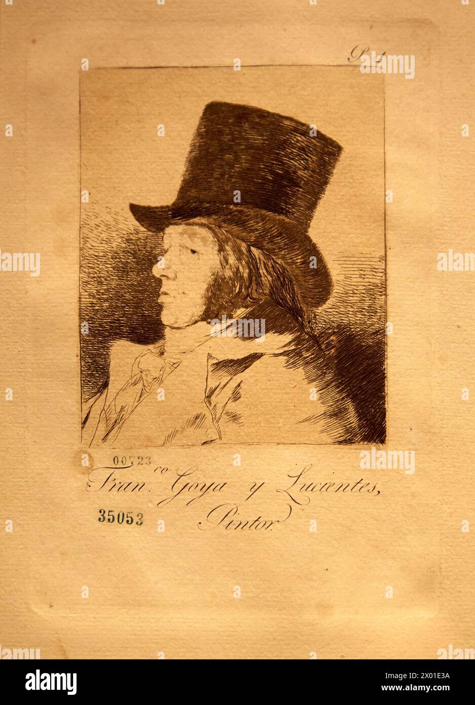 Autoretrato. Serie Caprichos. Francisco de Goya. Museo Nacional de Bellas Artes. Musée national des Beaux-Arts Recoleta. Buenos Aires. Argentine Banque D'Images