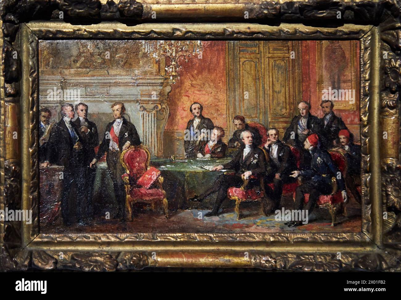 « Le Congrès de Paris, du 25 février au 30 mars 1856 », 1856, Edouard Dubufe, Musée de l’Armée, Hôtel National des Invalides, Paris, France Banque D'Images