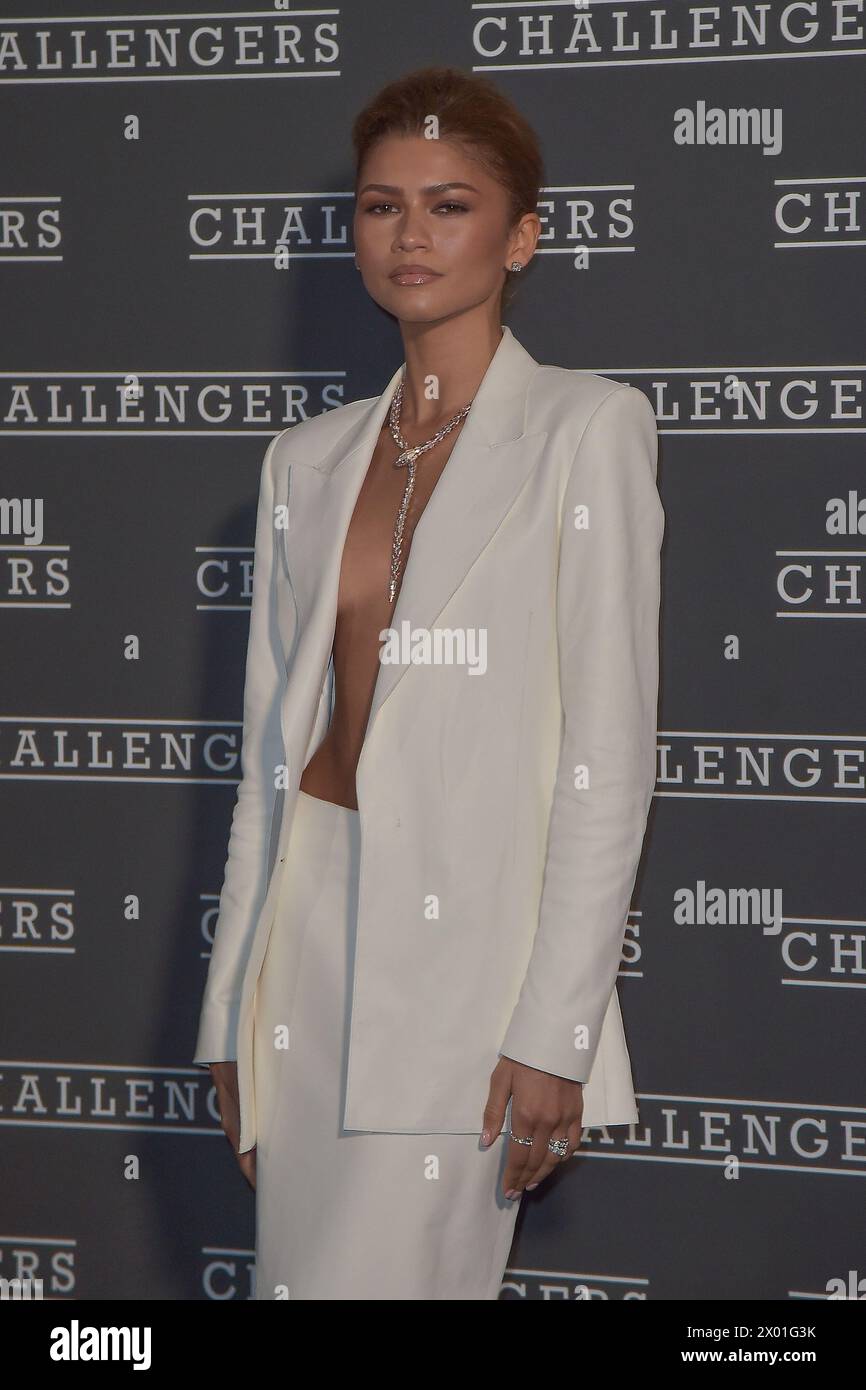 Italie, Rome, 8 avril 2024 - première des Challengers en photo : Zendaya photo © Fabio Mazzarella/Sintesi/Alamy Live News Banque D'Images