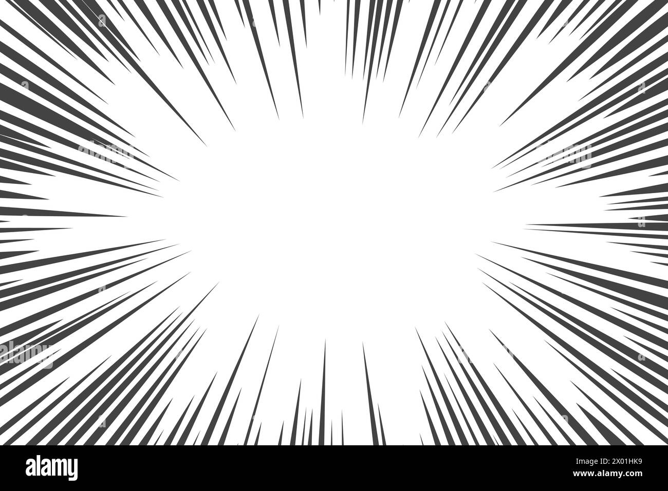 Effet des lignes de vitesse. Illustration de manga vectoriel et de bande dessinée isolée sur fond blanc. Explosion radiale rayée abstraite du mouvement. Anime action Illustration de Vecteur