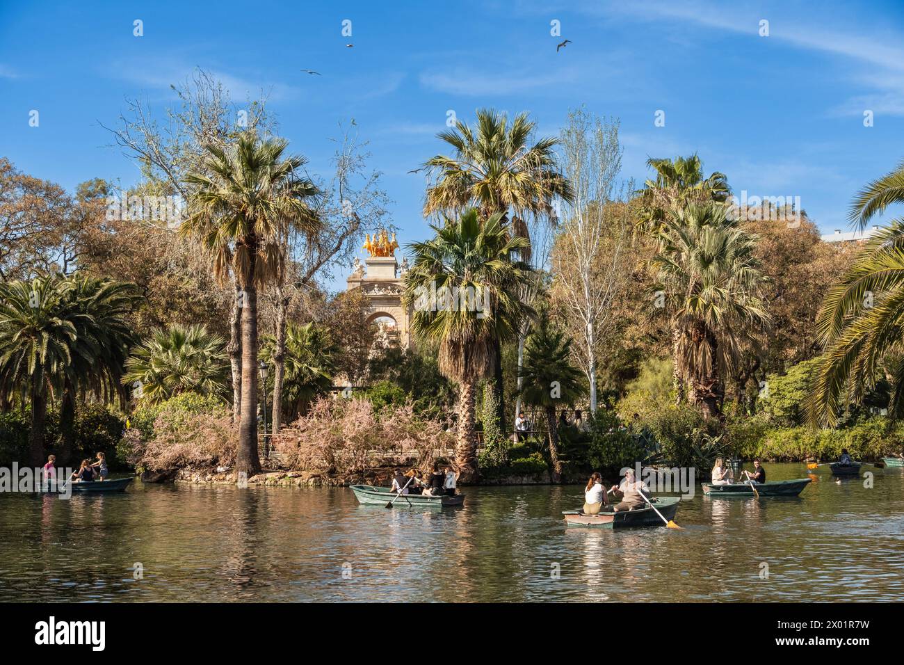 Bötchen fahren im Park la Ciutadella Parc de la Ciutadella in der Altstadt von Barcelona, Spanien Barcelona Katalonien Spanien *** excursions en bateau à la ci Banque D'Images