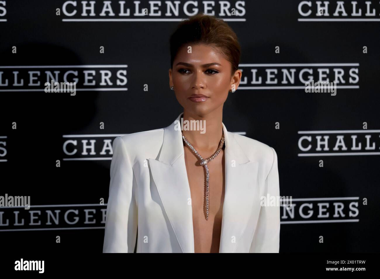 L'actrice et chanteuse Zendaya Maree Stoermer Coleman assiste à la première du film 'Challengers' au Cinema Barberini à Rome (Italie), le 8 avril 2024. Banque D'Images