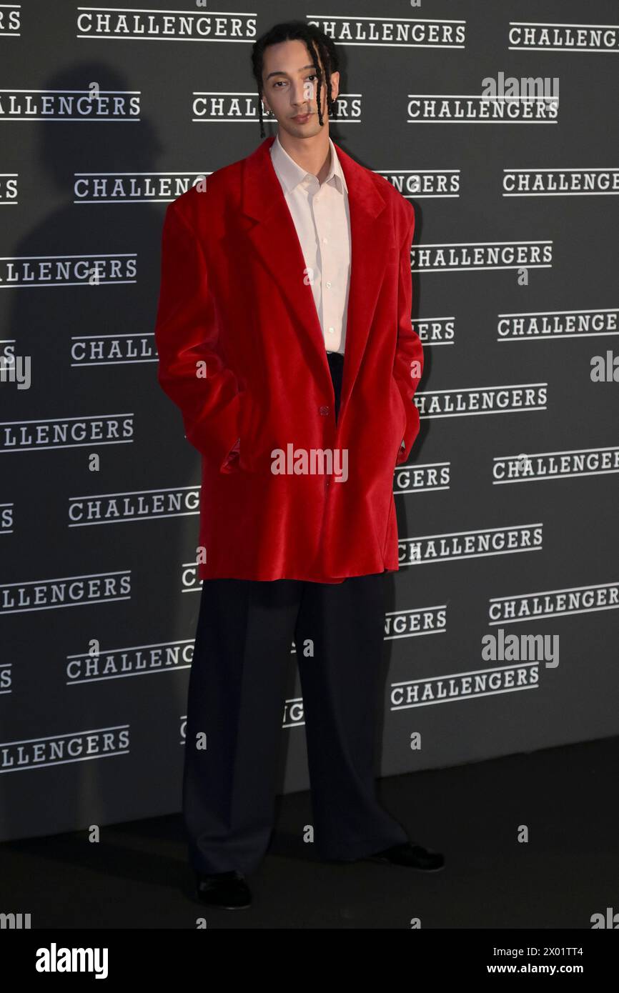 La chanteuse Ghali Amdouni assiste à la première du film 'Challengers' au Cinema Barberini à Rome (Italie), le 8 avril 2024. Banque D'Images