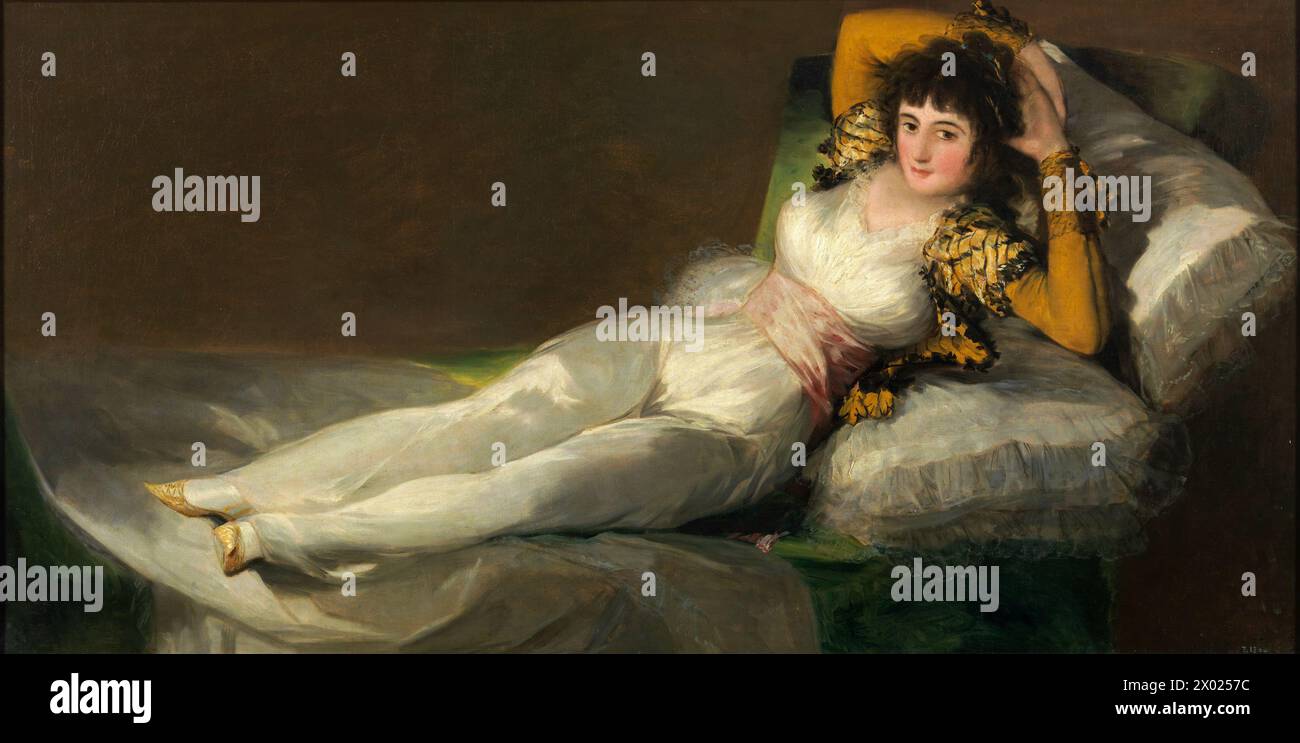 La maja portrait habillé femme, 1800-1807, 95 × 190 cm. Francisco Goya - Banque D'Images