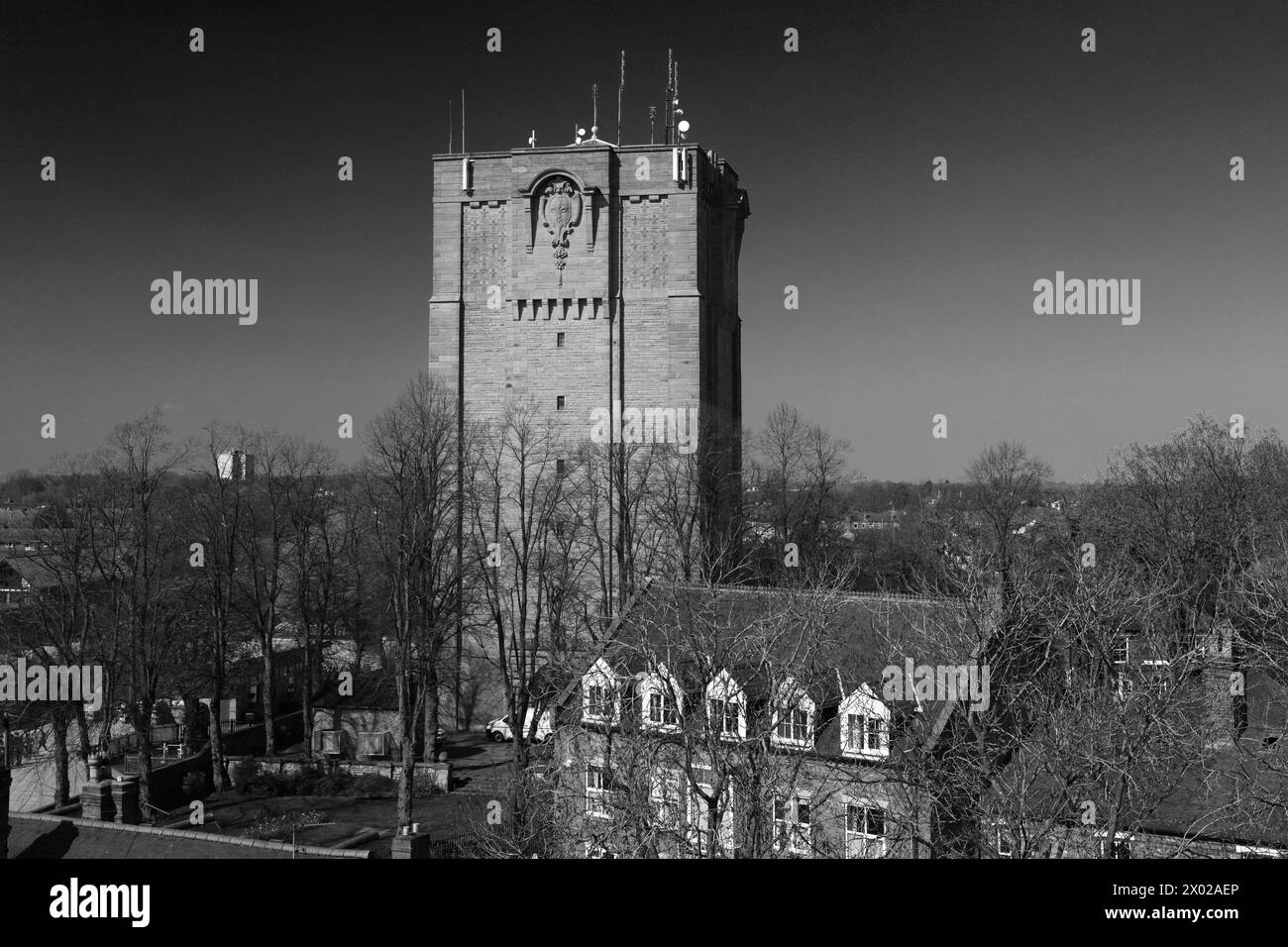 Le château d'eau Westgate classé grade II construit en 1911, ville de Lincoln, Lincolnshire, Angleterre Banque D'Images