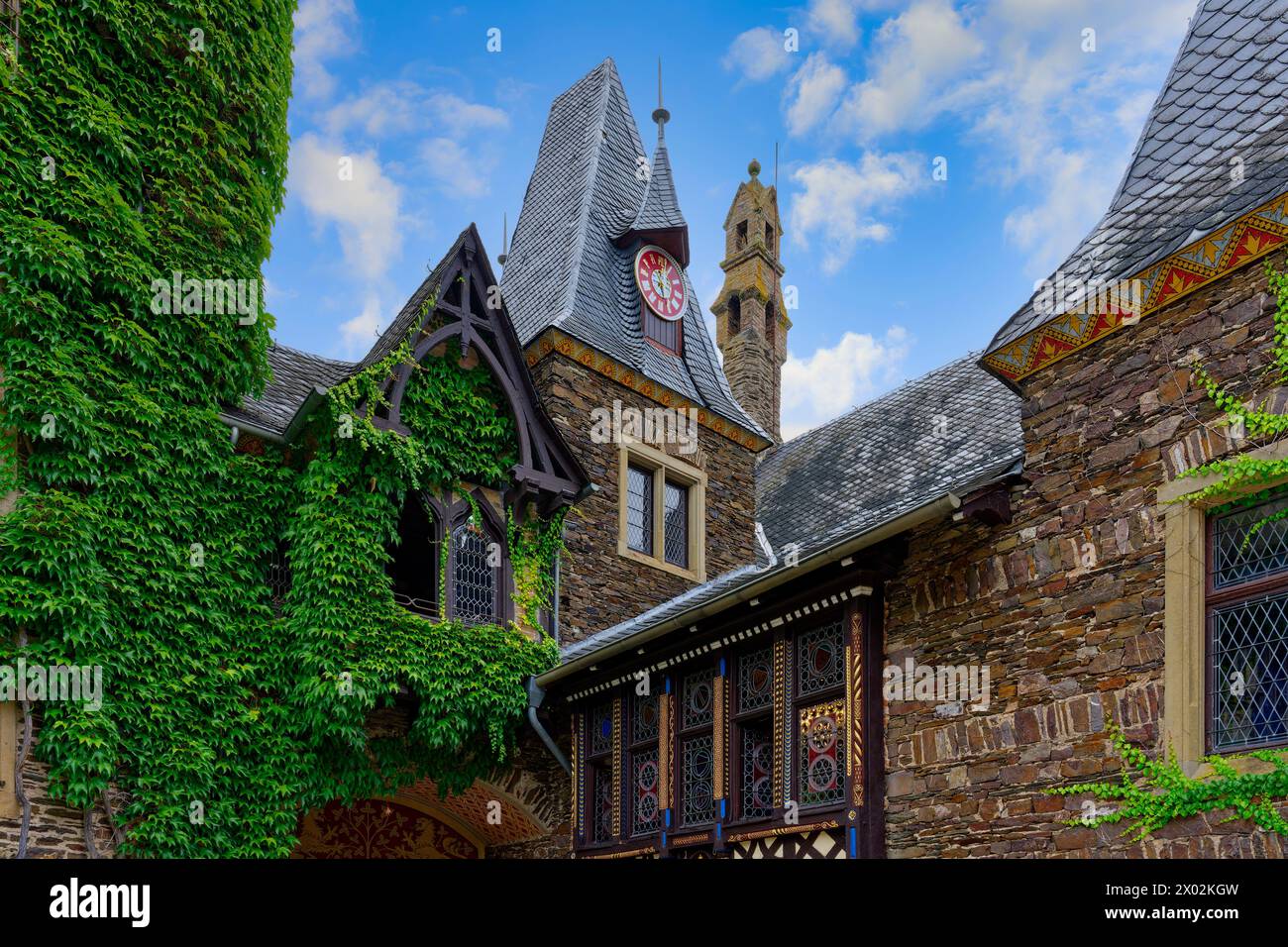 Ancien château impérial, Cour, Cochem, Rhénanie-Palatinat, Allemagne, Europe Banque D'Images