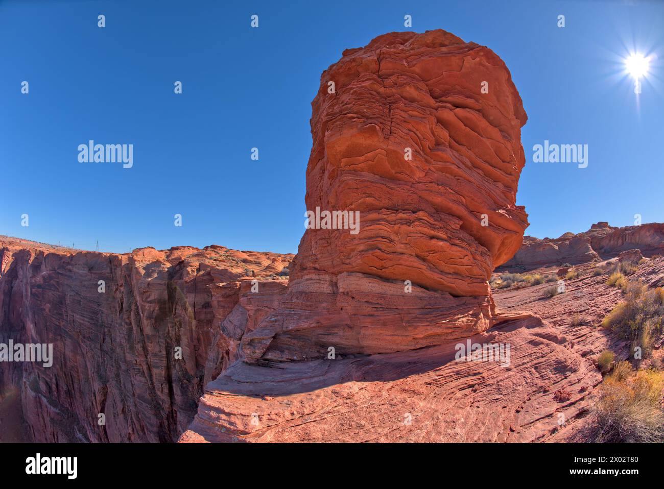 Formation de hoodoo en grès au nord de Horseshoe Bend Overlook le long de la rivière Colorado à page, Arizona, États-Unis d'Amérique, Amérique du Nord Banque D'Images