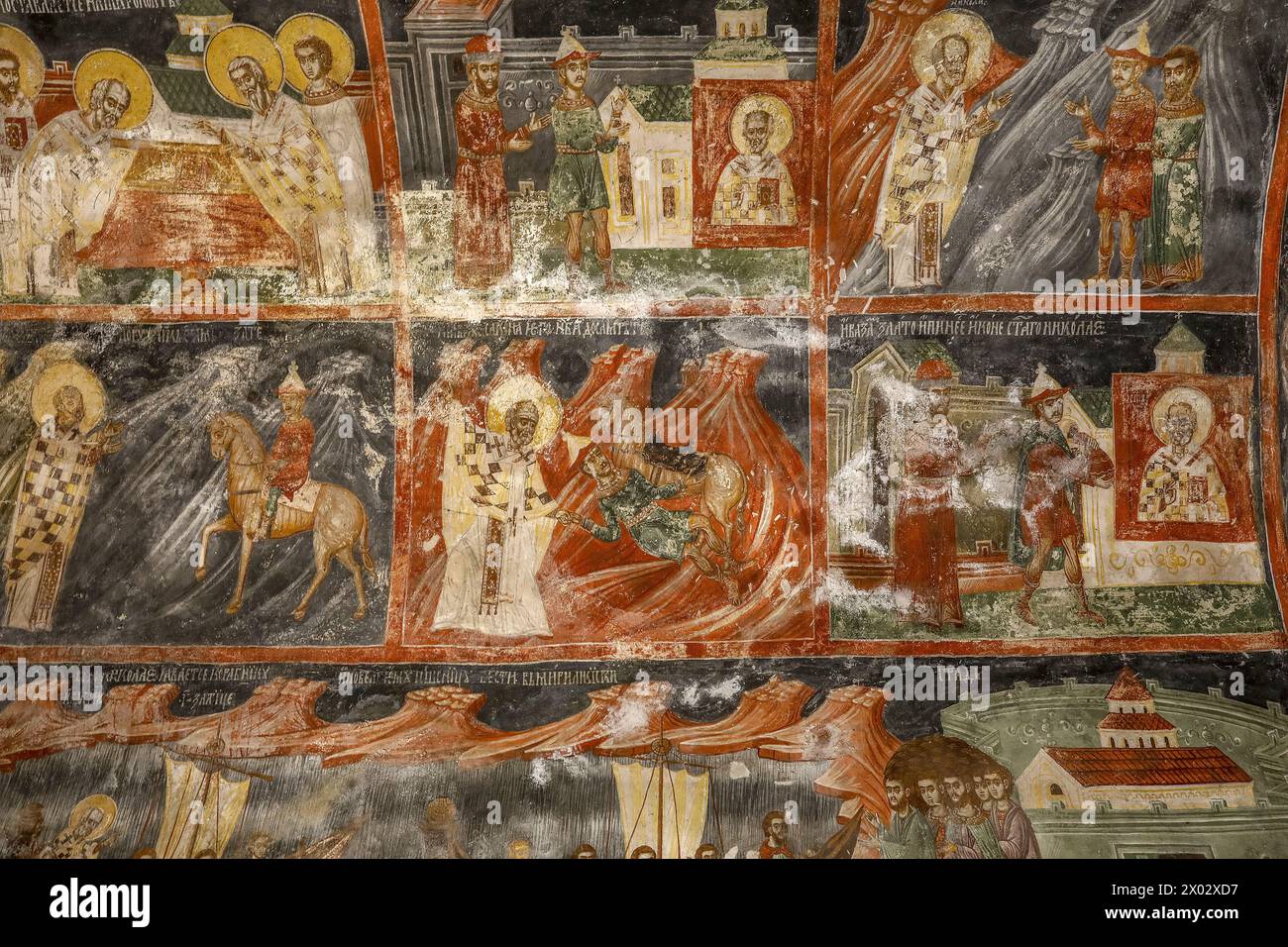 Fresques, complexe religieux du monastère orthodoxe serbe de Pec, site du patrimoine mondial de l'UNESCO, Pec, Kosovo, Europe Banque D'Images