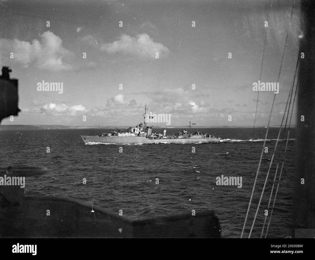 NAVIRES HM VUS DU HMS ASHANTI. MARS 1942, À BORD DU DESTROYER DE CLASSE TRIBALE EN MER. - HMS SOMALI, destroyer de classe tribal britannique HMS Somali Banque D'Images