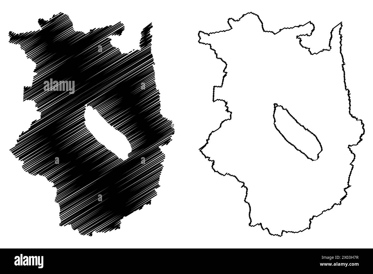 District de Sursee (Suisse, Confédération suisse, canton de Lucerne ou Lucerne) illustration vectorielle, croquis griffonnant carte Wahlkreis Sursee Illustration de Vecteur