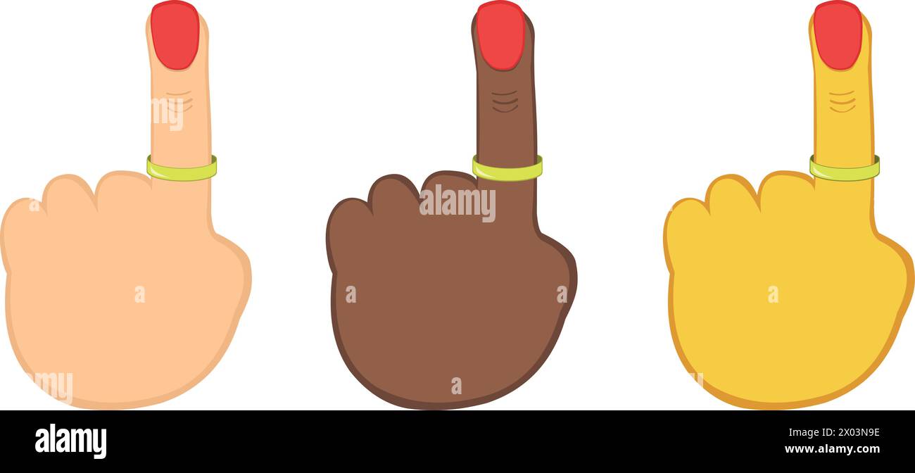 mariage de bague de doigt de mains de couleurs de vecteur Illustration de Vecteur