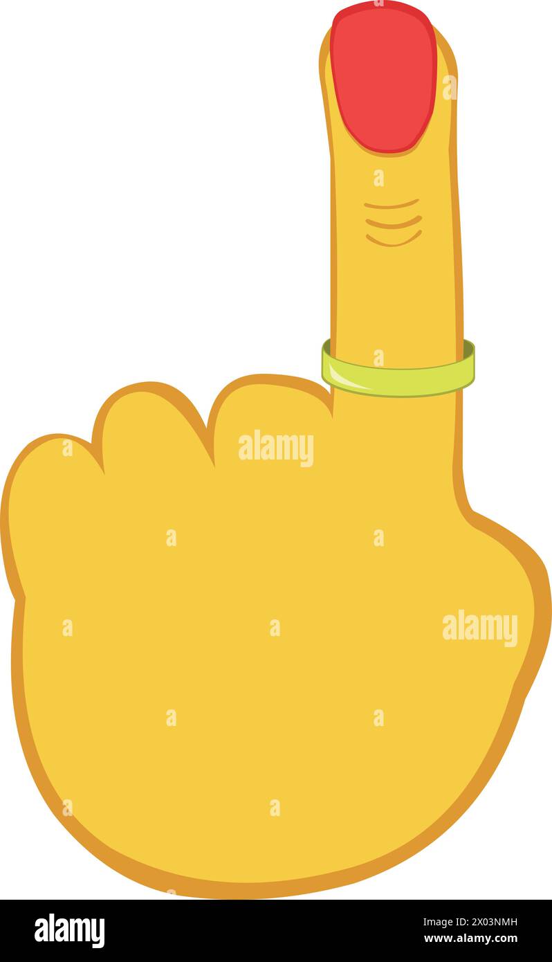 mariage de bague de doigt de main jaune de vecteur Illustration de Vecteur