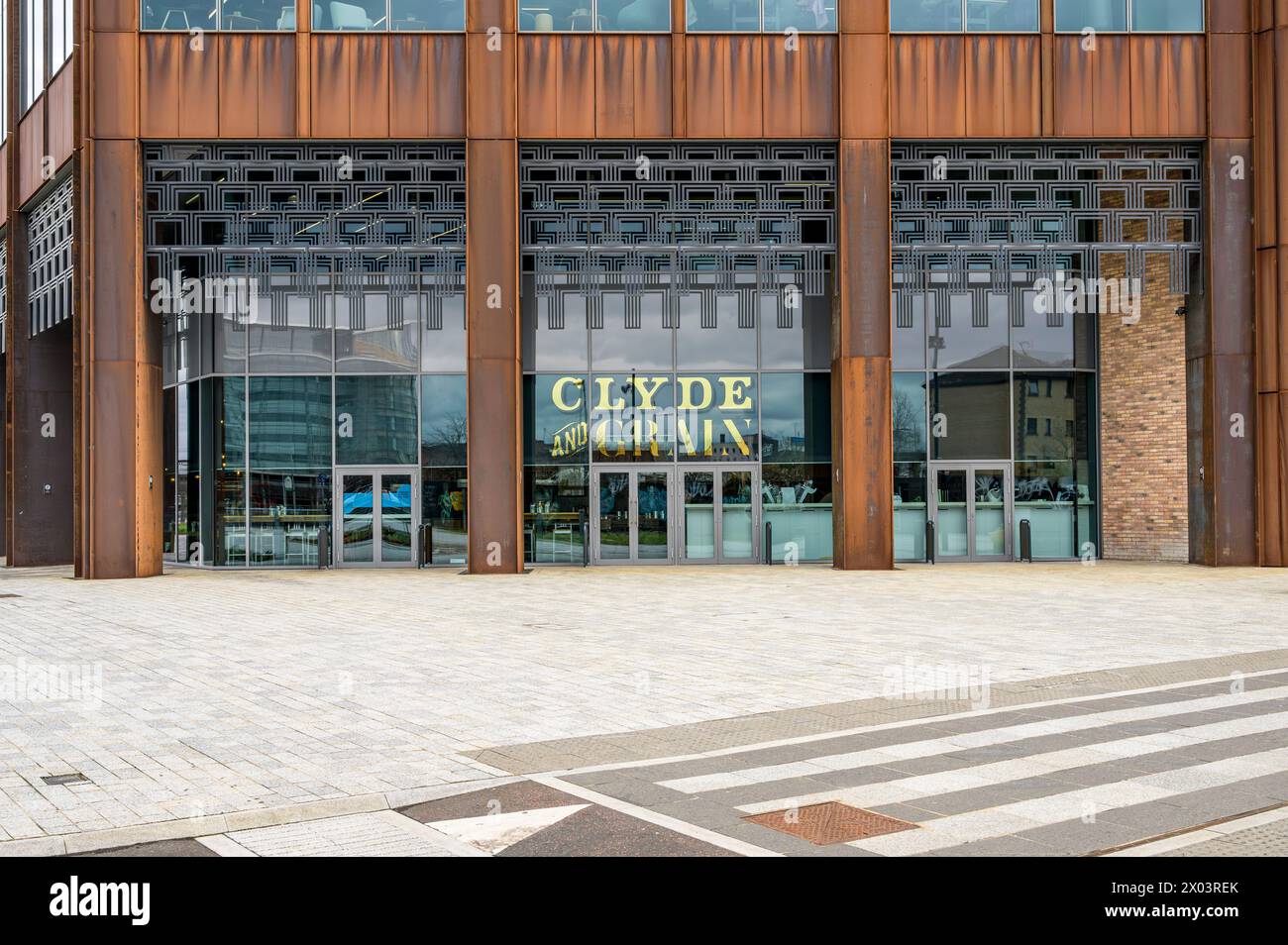 Clyde and grain Food Hall sur le campus Barclays, Tradeston, Glasgow, Écosse, Royaume-Uni, Europe Banque D'Images