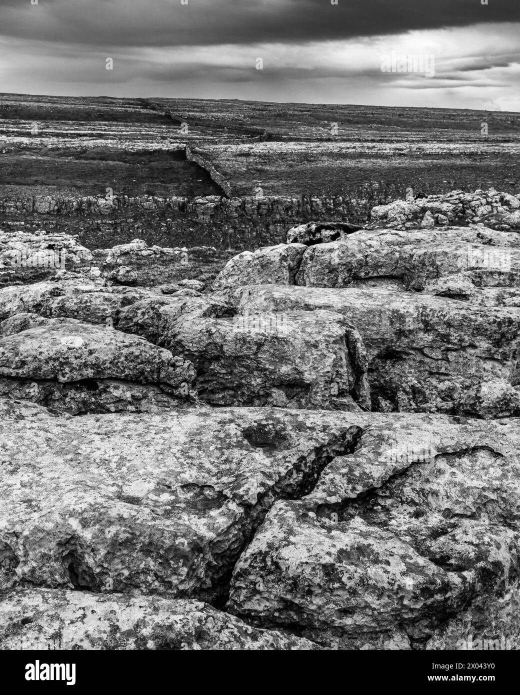 Chaussée calcaire près de Malham, Yorkshire Dales, Angleterre. Banque D'Images