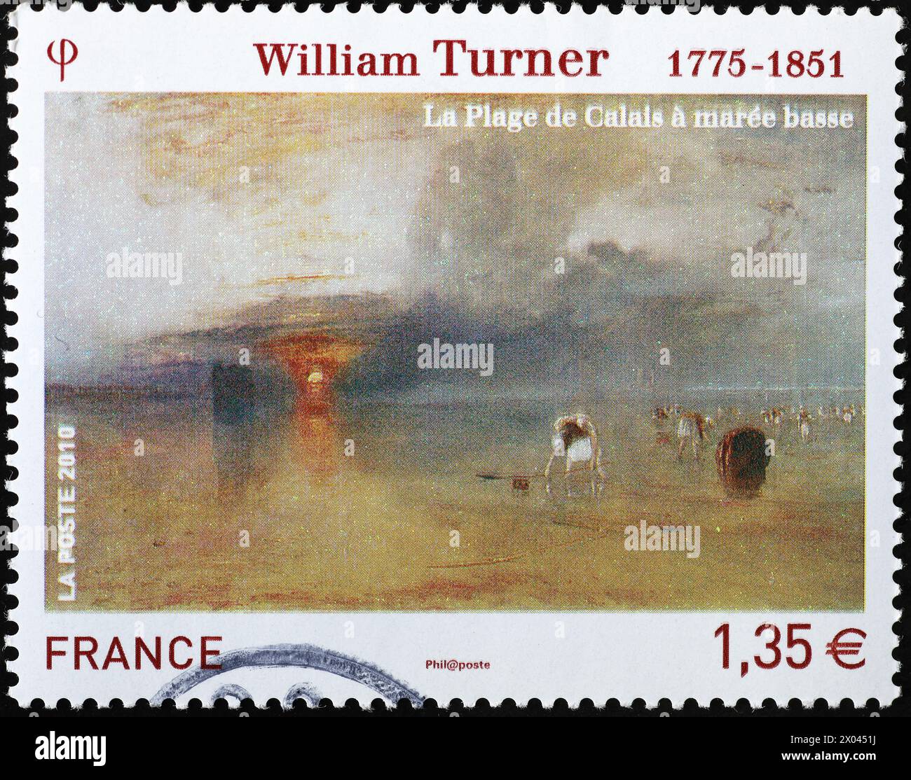 Tableau de William Turner sur timbre français Banque D'Images