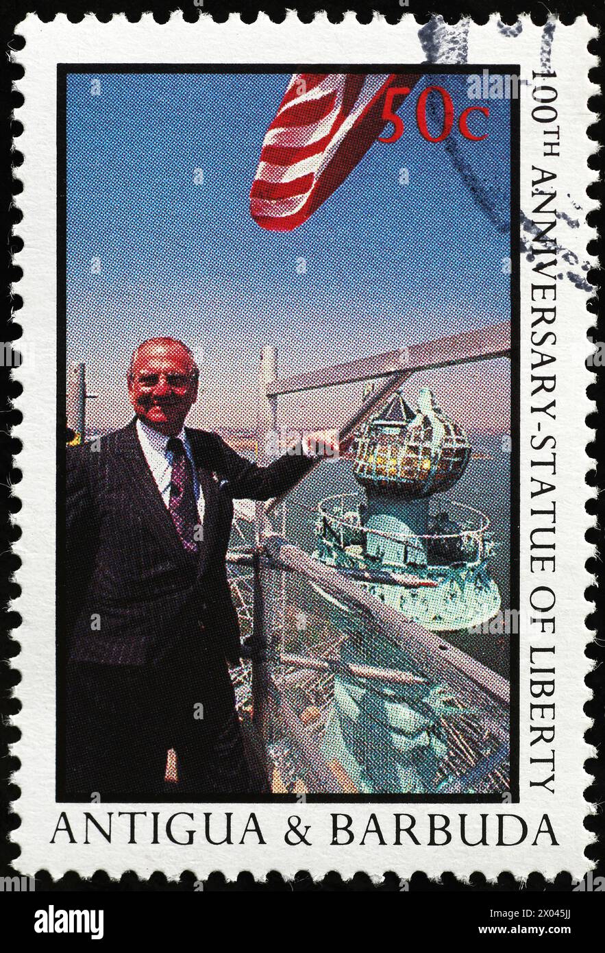 100ème anniversaire de la Statue de la liberté célébré sur timbre-poste Banque D'Images