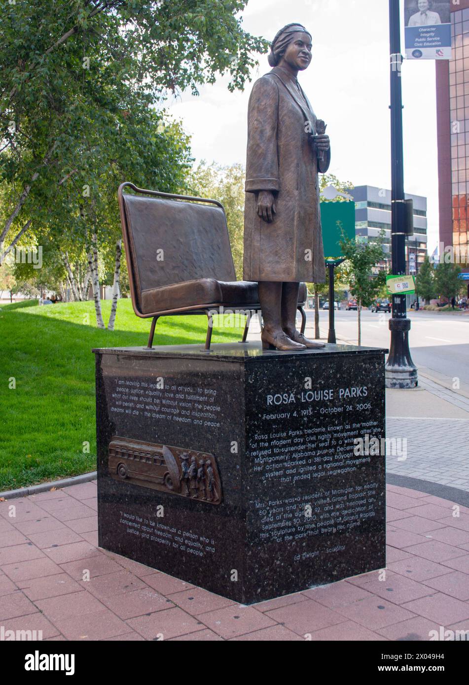 Statue de Rosa Parks à Grand Rapids, Michigan Banque D'Images