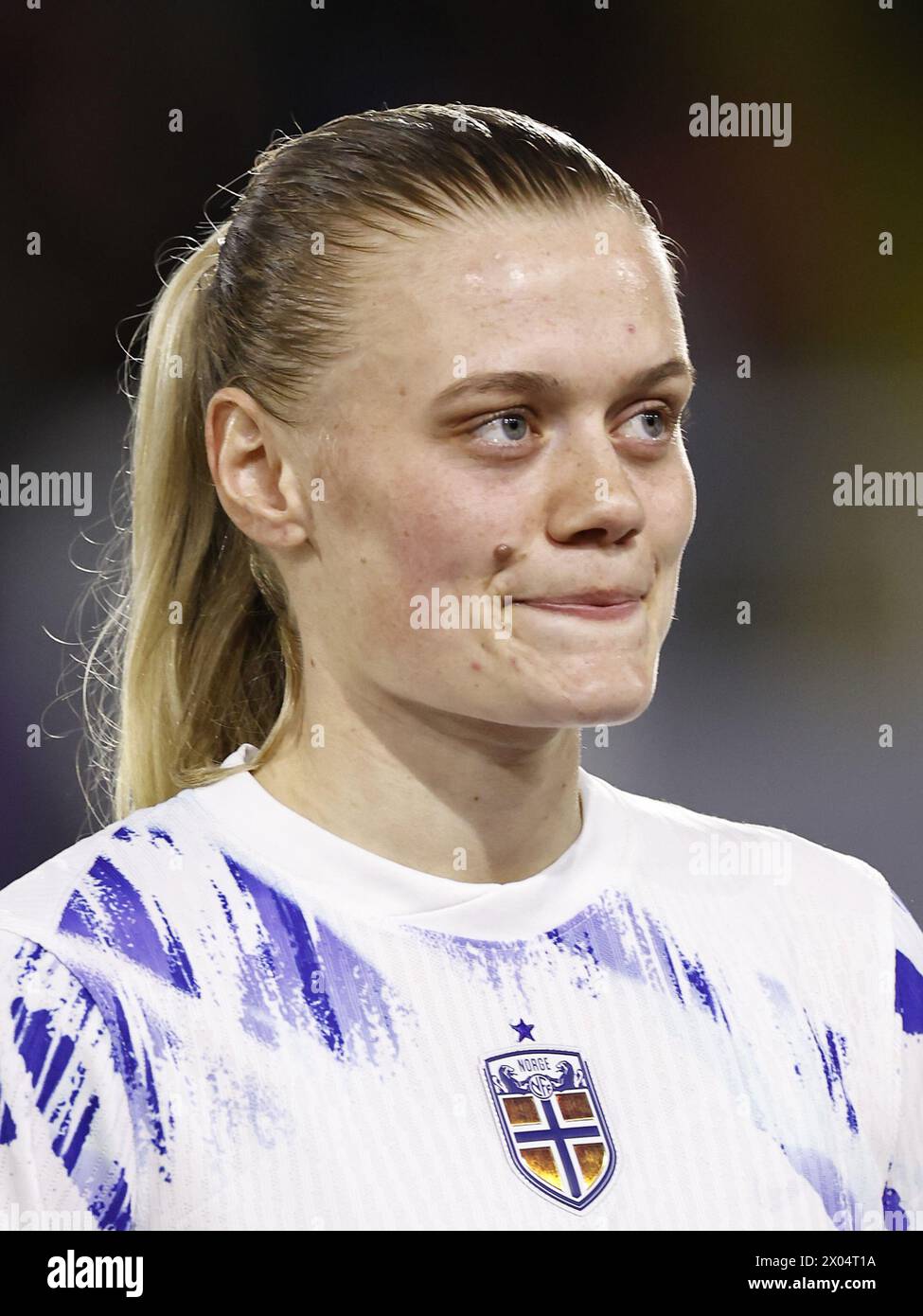 BREDA - Mathilde Harviken de Norvège féminine lors du match de qualification pour le Championnat d'Europe féminin dans le groupe A1 entre les pays-Bas et la Norvège au stade Rat Verlegh le 9 avril 2024 à Breda, aux pays-Bas. ANP | Hollandse Hoogte | MAURICE VAN STEEN Banque D'Images