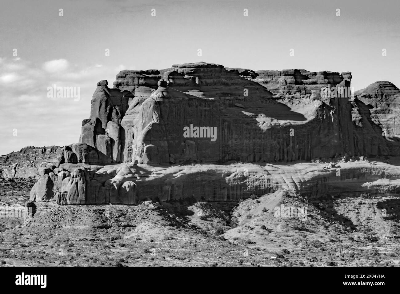 Photographie en noir et blanc du parc national des arches Banque D'Images