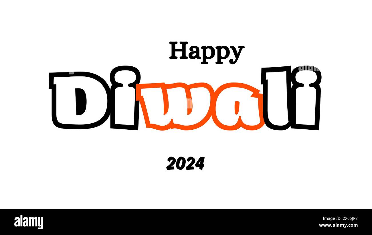 Art vectoriel de texte Happy Diwali | conception de texte Happy Diwali | conception de police cursive Happy Diwali | vecteur Festival Diwali | conception Deepavali. Illustration de Vecteur