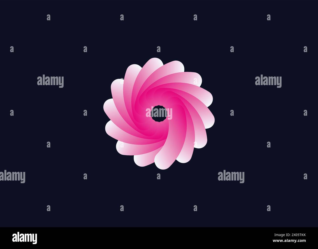 Modèle vectoriel de logo de fleur coloré de cercle abstrait créatif et minimal. Fleur colorée moderne Illustration de Vecteur