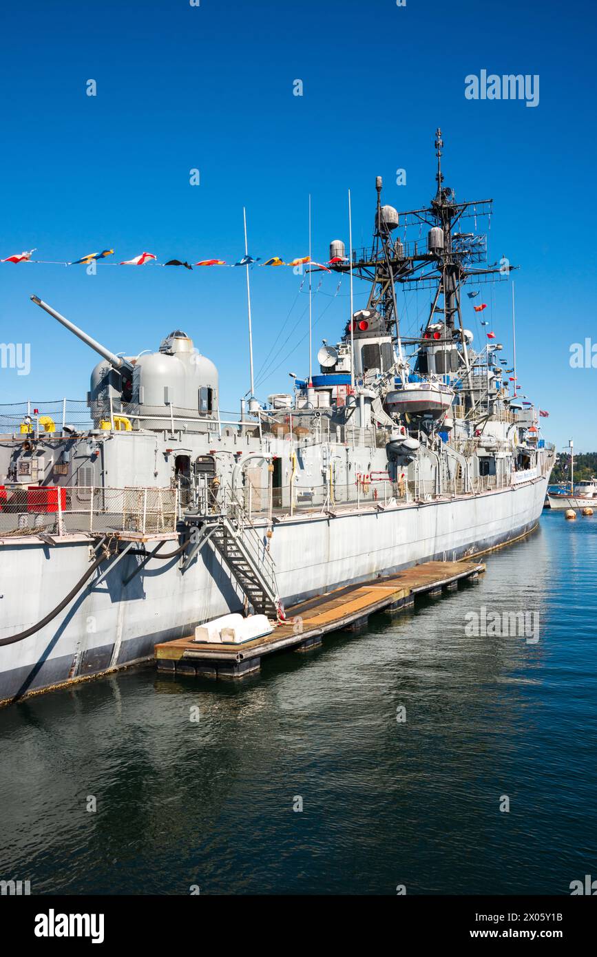 L'USS Turner Joy, destroyer de classe Forrest Sherman dans l'United States Navy dans l'État de Washington Banque D'Images