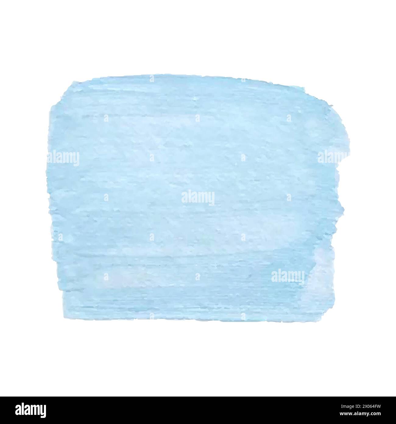 Dessin de main de coup de pinceau de texture bleu acrylique, isolé sur fond blanc. Illustration vectorielle Illustration de Vecteur