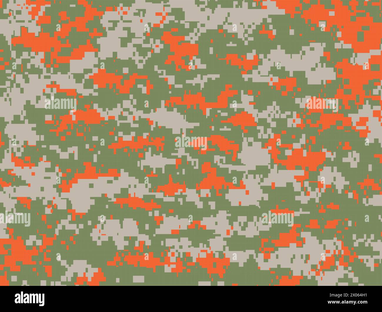 Texture de camouflage de pixel orange et vert en vecteur Illustration de Vecteur