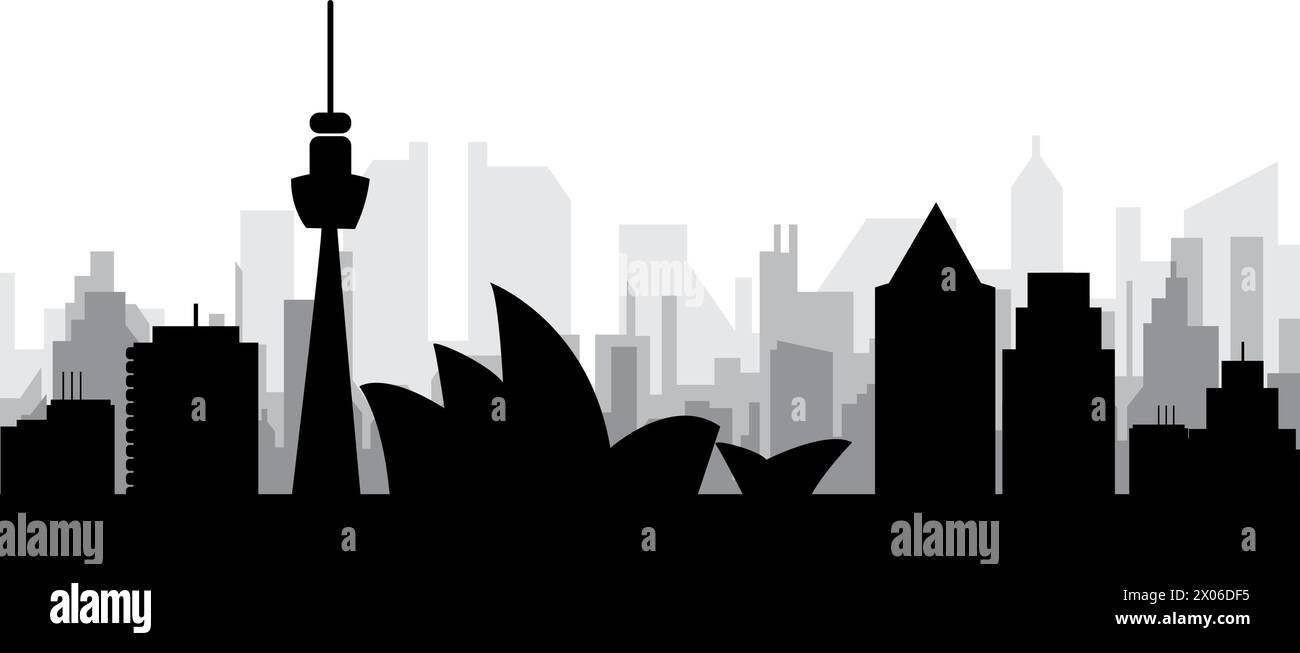 Panorama urbain de SYDNEY, AUSTRALIE Illustration de Vecteur
