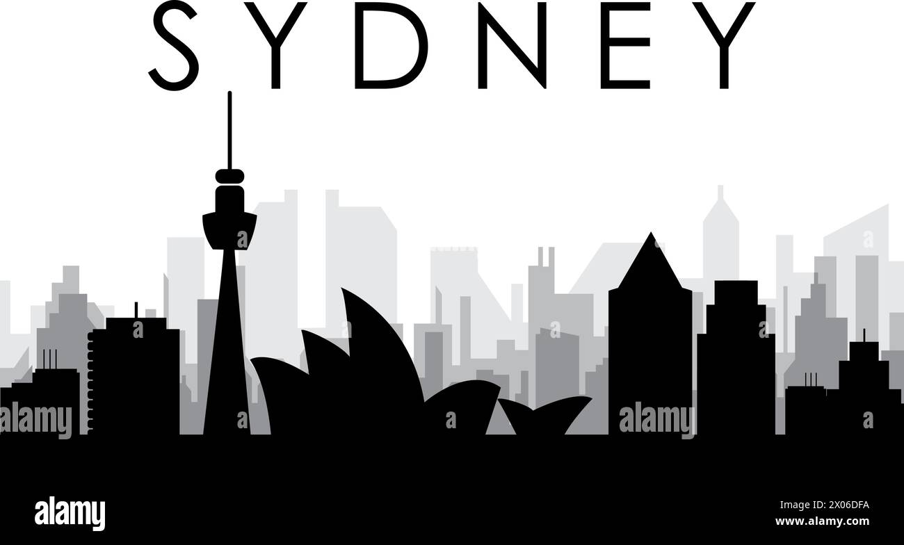 Panorama urbain de SYDNEY, AUSTRALIE Illustration de Vecteur
