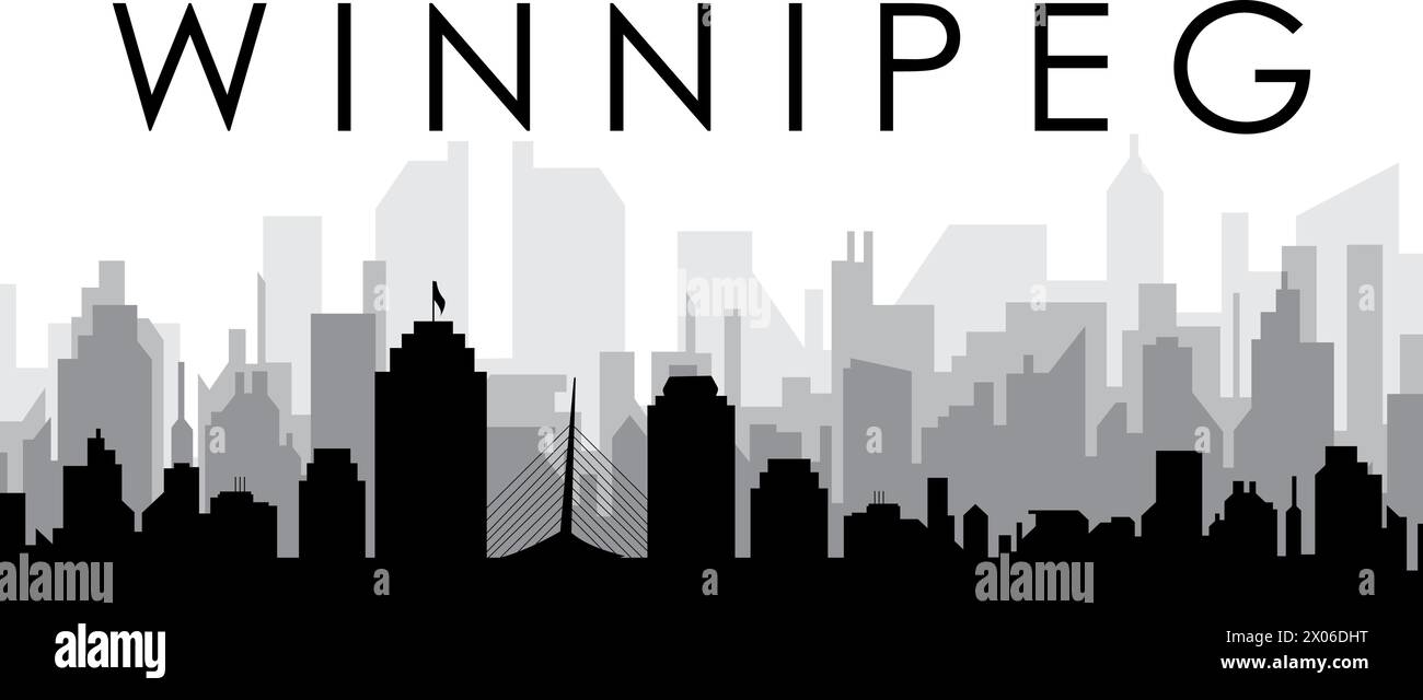 Panorama urbain de WINNIPEG, CANADA Illustration de Vecteur