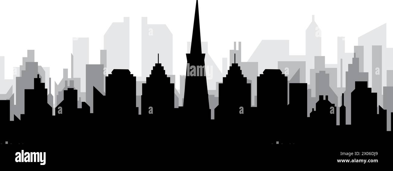 Panorama urbain de SAN FRANCISCO, ÉTATS-UNIS Illustration de Vecteur