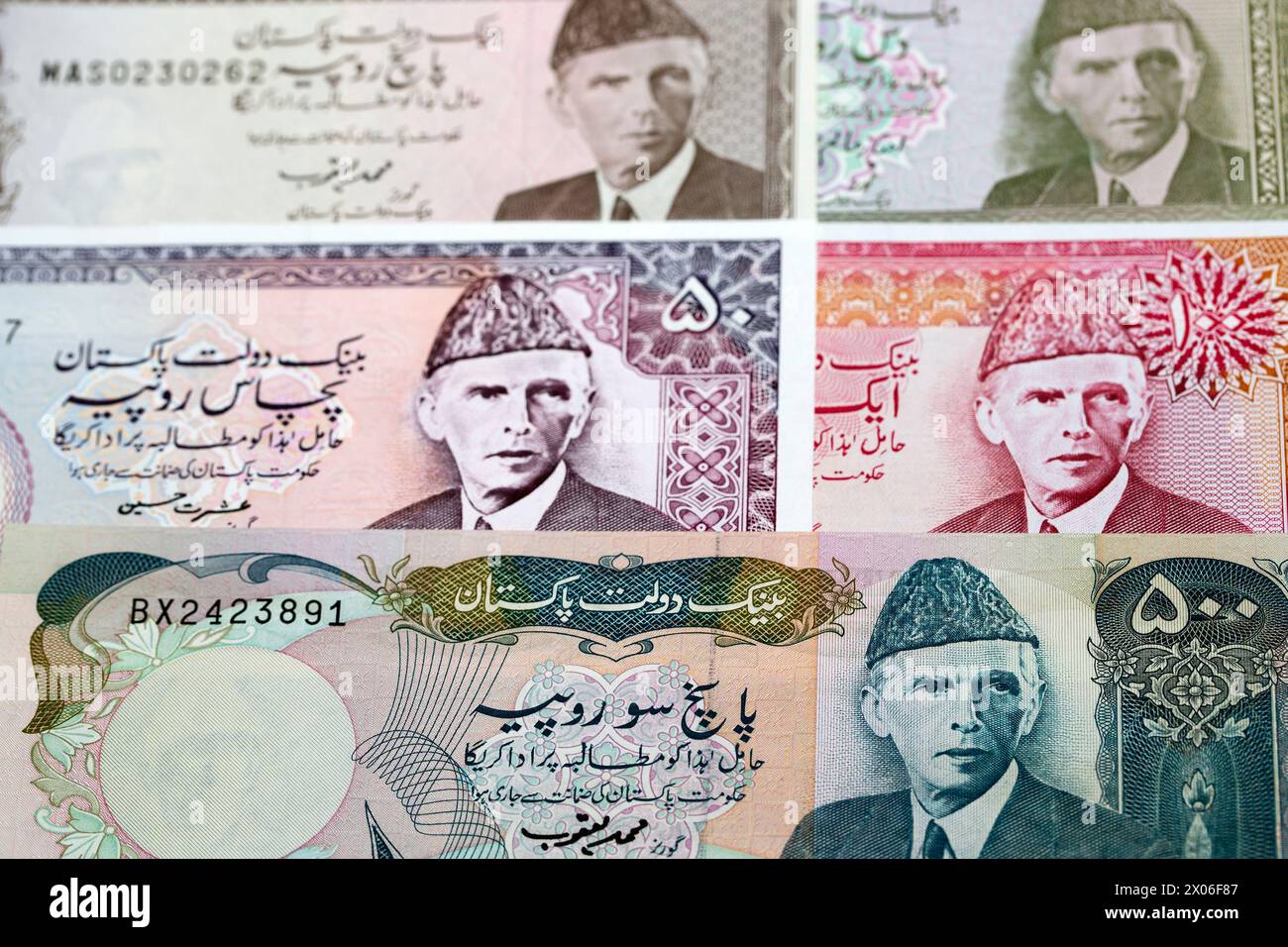 Vieil argent pakistanais - roupie un fond d'entreprise Banque D'Images